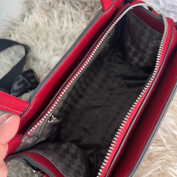 ❌SOLD❌ Karl Lagerfeld Paris Maybelle Red Top Handle Satchel Crossbody Bag NWT - Picture 8 of 9